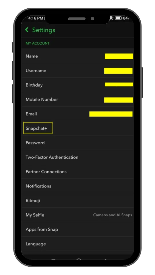 Select Snapchat+