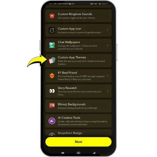 Snapchat plus feature Custom App Themes