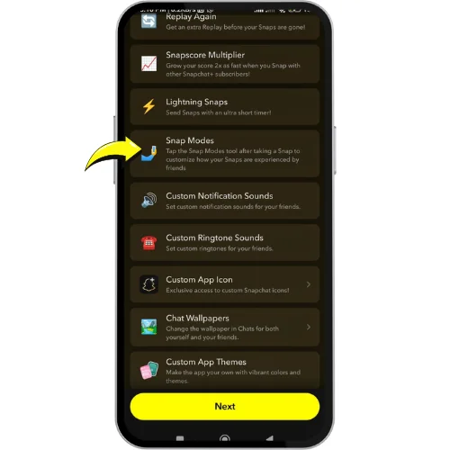 Snapchat plus feature Snap Modes